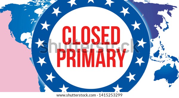 Closed Primary Election On World Background Stock Illustration