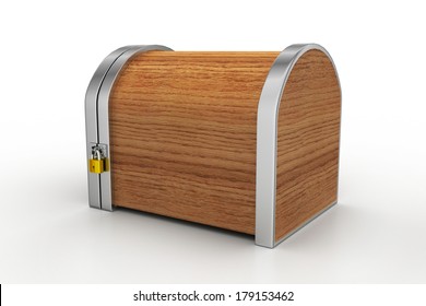 Closed Wooden Box With Padlock