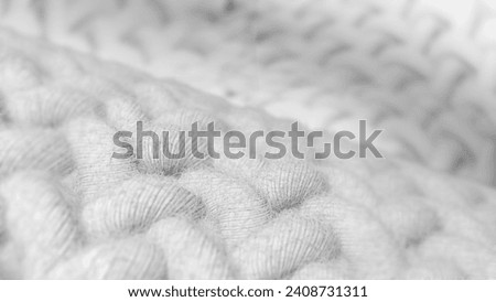 Close-up 3D visualization of dirt and grime Bacteria embedded in fabric fibers