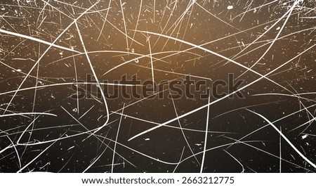 A close-up abstract view of thin white lines crisscrossing a dark, textured surface with subtle hints of brown and green.