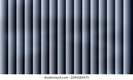 A close-up, abstract view of vertical blinds creating a pattern of light and shadow with subtle color gradients.