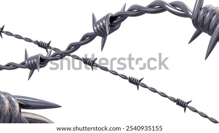 Similar – Image, Stock Photo The barbed wire on the fence is intended to keep unauthorized persons away from the Lost Place.