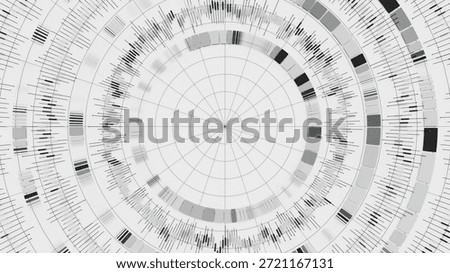 Closeup of Big Data complex round graph background. Quantum computing universe. Cyber space of AI technology. Futuristic graph. Digital qubit information presentation. 3D Illustration