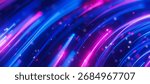 Closeup of bigdata light speed flow. Abstract digital data stream of quantum computing. Cyberspace of qubit trail waves. Modern tech information transmission. 3D Illustration