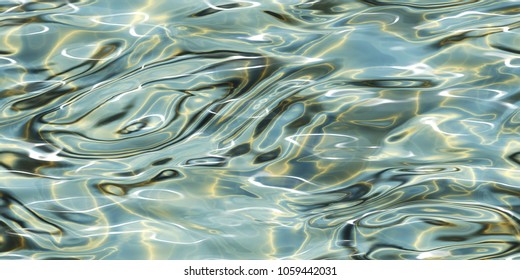 Closeup of colorful pool or ocean water surface texture background, top view (Tiles seamless, High-resolution 3D CG rendering illustration)