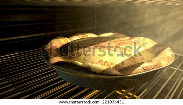 Closeup Concept Money Pie Made South Stock Illustration 221036431