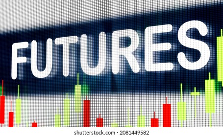 Close-up Display Trading Screen With Futures And Candle Stick Chart. Option And Future To Hedge A Portfolio Or Positions. Future Exchange Concept, 3D Illustration