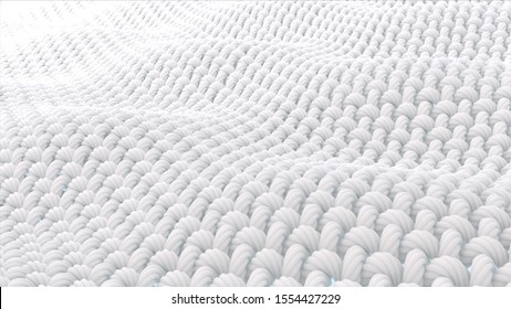 Close-up fabric fiber. Fibers with a spiral surface And that surface is a wave. 3D rendering