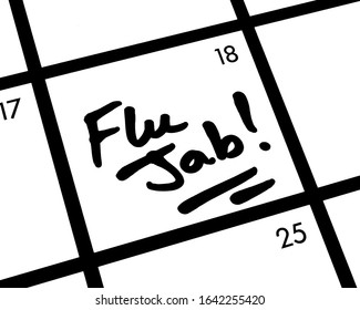 Close-up Of A Flu Jab! Calendar Entry.