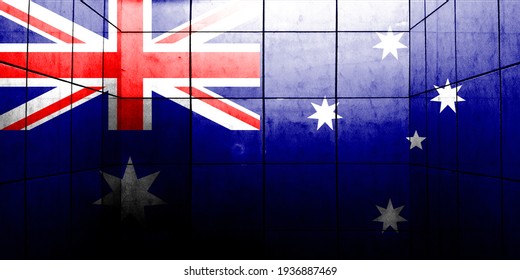 Closeup of grunge Australia flag, 3d illustration