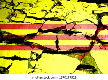 Closeup Of Grunge South Vietnam Flag, 3d Illustration