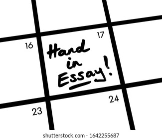 Close-up Of A Hand In Essay! Calendar Entry.