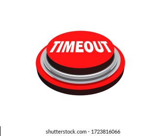 Closeup Isolated Red Sports Timeout Button Or Time Out Switch 3D Illustration