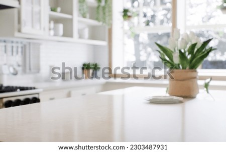 Similar – Image, Stock Photo White modern kitchen plant