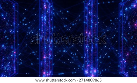 Closeup of Neural network model, LLM structure complex. AI big data processing technological concept backdrop. Machine learning abstract background. Digital quantum computing. 3D Illustration