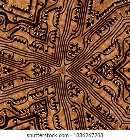 Closeup Old Fashioned Mainframe Integrated Computer Circuit Boards Patterns And Designs