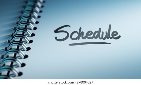 Closeup of a personal calendar setting an important date representing a time schedule. The words Schedule written on a white notebook to remind you an important appointment. - Powered by Shutterstock