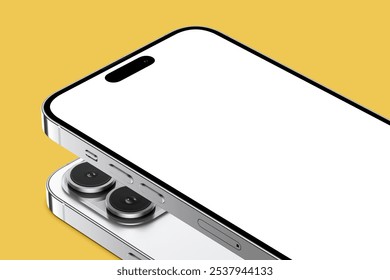 Close-Up Phone Mockup 3D Rendering