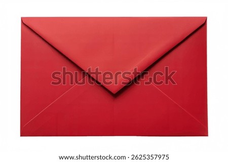 Close-up of a red envelope with a textured frame.  Perfect for mail, communication, or Valentine's Day themes.