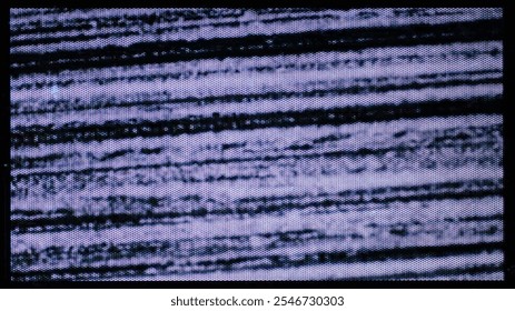 A close-up of the screen texture of an old VHS tape, with a blue color background and a grainy film effect. Photo overlay via blend mode.