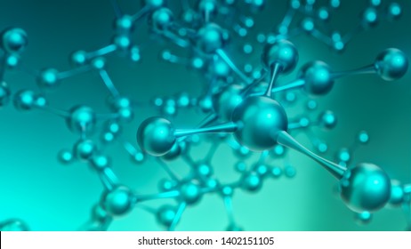 close-up view of an abstract molecular structure concept of biology and science (3d render)