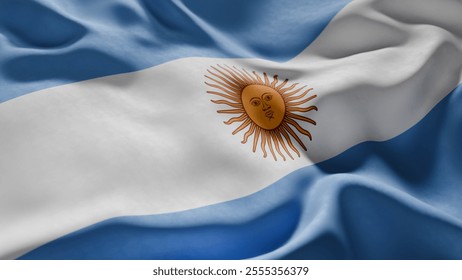 Close-up of Waving Argentina flag, suitable for patriotic designs, Independence Day celebrations, or travel materials - Powered by Shutterstock