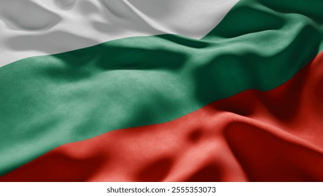 Close-up of Waving Bulgaria flag, suitable for patriotic designs, Independence Day celebrations, or travel materials - Powered by Shutterstock