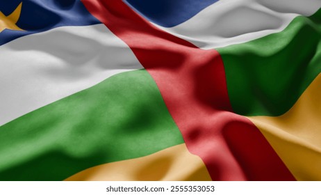 Close-up of Waving Central African Republic flag, suitable for patriotic designs, Independence Day celebrations, or travel materials
 - Powered by Shutterstock