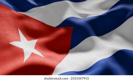 Close-up of Waving Cuba flag, suitable for patriotic designs, Independence Day celebrations, or travel materials - Powered by Shutterstock