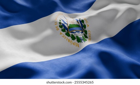 Close-up of Waving El Salvador flag, suitable for patriotic designs, Independence Day celebrations, or travel materials
 - Powered by Shutterstock