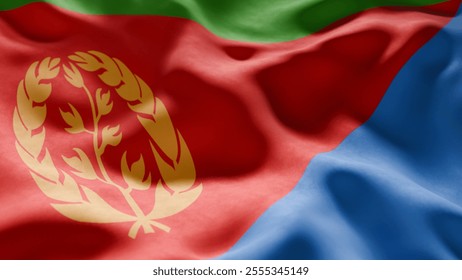 Close-up of Waving Eritrea flag, suitable for patriotic designs, Independence Day celebrations, or travel materials
 - Powered by Shutterstock