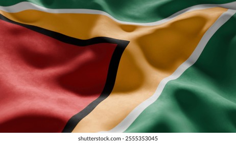 Close-up of Waving Guyana flag, suitable for patriotic designs, Independence Day celebrations, or travel materials
 - Powered by Shutterstock