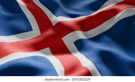 Close-up of Waving Iceland flag, suitable for patriotic designs, Independence Day celebrations, or travel materials
 - Powered by Shutterstock