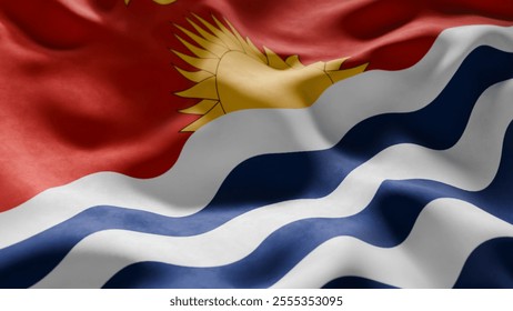 Close-up of Waving Kiribati flag, suitable for patriotic designs, Independence Day celebrations, or travel materials
 - Powered by Shutterstock