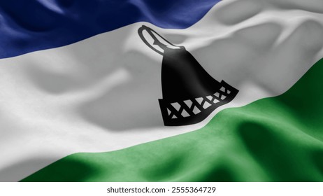 Close-up of Waving Lesotho flag, suitable for patriotic designs, Independence Day celebrations, or travel materials
 - Powered by Shutterstock