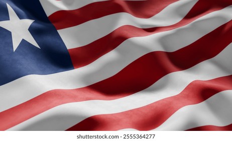 Close-up of Waving Liberia flag, suitable for patriotic designs, Independence Day celebrations, or travel materials
 - Powered by Shutterstock