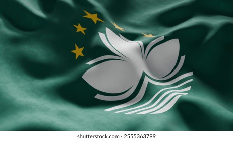 Close-up of Waving Macau flag, suitable for patriotic designs, Independence Day celebrations, or travel materials
 - Powered by Shutterstock