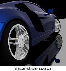 Closeup of wheels of machine on black background