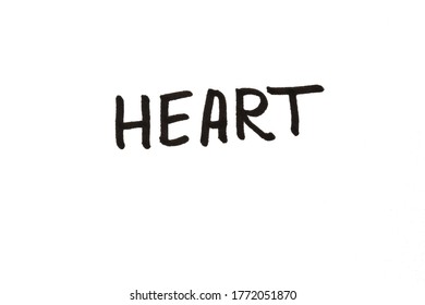 Closeup Word Heart Handwritten On White Stock Illustration 1772051870 ...