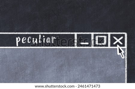 Closing browser window with caption peculiar. Chalk drawing. Concept of dealing with trouble