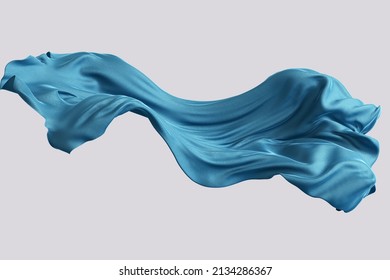 Cloth design element, isolated piece of blowing fabric banner, elegant textiles 3d rendering