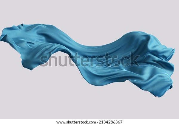 Cloth design element, isolated\
piece of blowing fabric banner, elegant textiles 3d\
rendering
