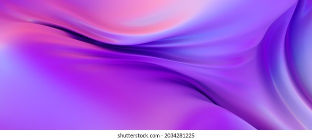 Cloth fabric gradient waves abstract background  Iridescent chrome wavy surface  Liquid surface  ripples  reflections  3d render illustration 
