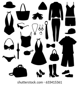 Clothes Silhouettes Icons Set Stock Illustration 633415361 | Shutterstock