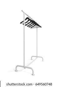 Clothing Rack. 3d Illustration Isolated On White Background 