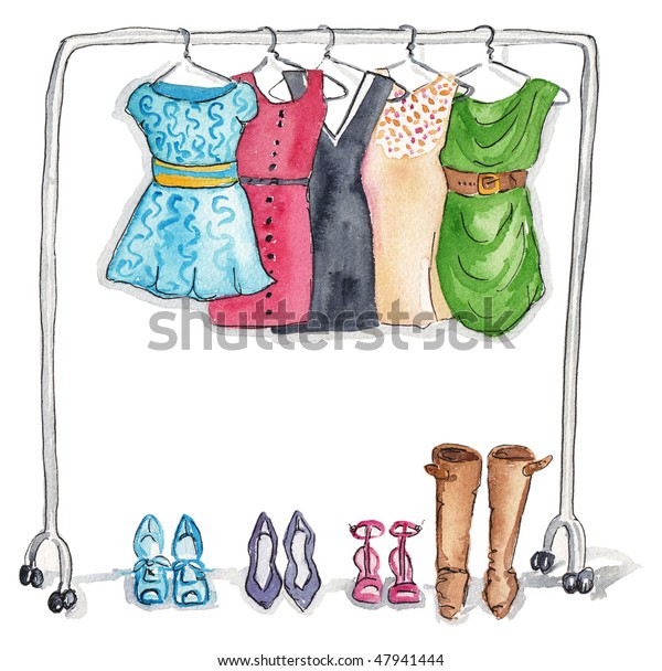 Clothing Rack Stock Illustration 47941444 | Shutterstock