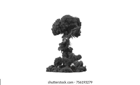 Cloud Of Black Smoke From The Explosion. 3d Rendering