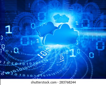 Cloud Computing Concept Blue Background 