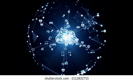 Cloud computing concept. Communication network.