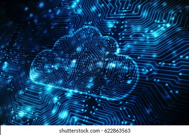 Cloud Computing Concept, modern cloud technology. Integrated digital web concept background, internet data storage, database and mobile server concept